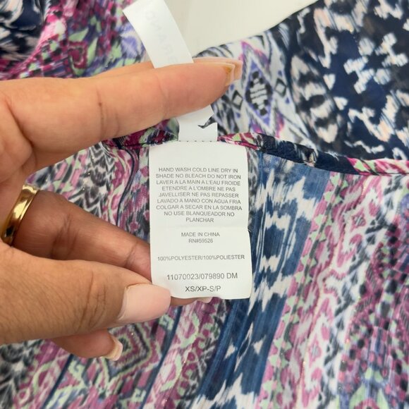 Lucky Brand Womens Sheer Kimono Cardigan W/ Tassels Multicolor Small Polyester - Picture 4 of 11